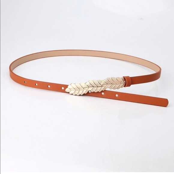 PU Leather Gold Leaf Belt Set of 3 - Picture 7 of 7